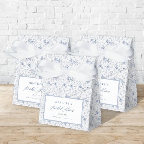 Vintage Floral Blue Bridal Shower  Favor Boxes