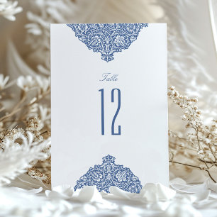 Vintage Floral Blue Morris Table Number Cards