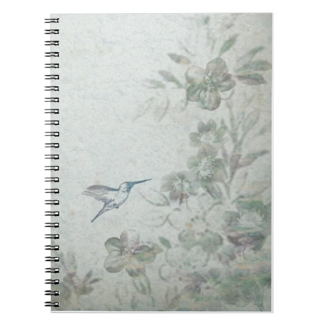 Vintage Floral Blue Notebook (Front)