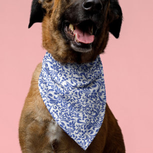 vintage floral blue pattern bandana