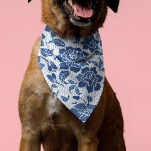 vintage floral blue pattern bandana