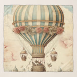 Vintage Floral Blue Stripe  Hot Air Balloon Scarf<br><div class="desc">"Our design offers a unique and evocative piece of art that transcends time for enthusiasts of history, aviation, or simply those who appreciate the allure of the past. Immerse yourself in the romance of yesteryears with our vintage floral hot air balloon, a testament to the enduring charm of days gone...</div>