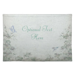 Vintage Floral Blue Wedding Placemat