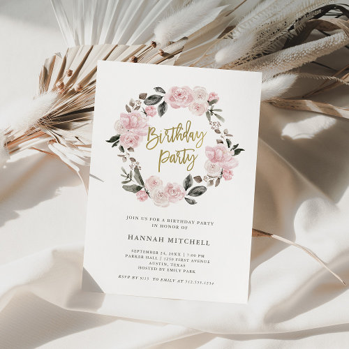Vintage Floral | Blush Watercolor Birthday Party
