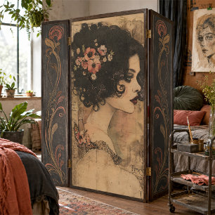 Vintage Floral Boho Lady Art Nouveau Decoupage Tissue Paper