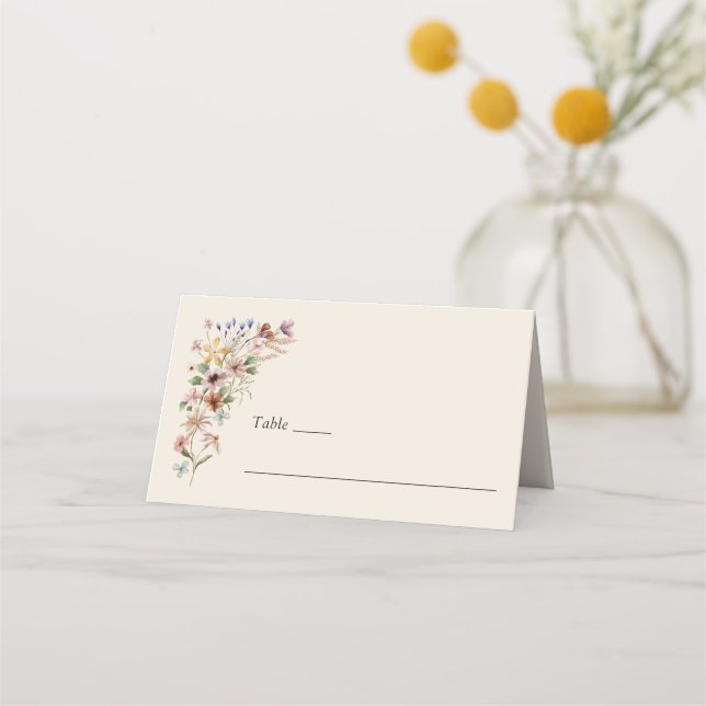 Vintage Floral Boho Place Card (Front)