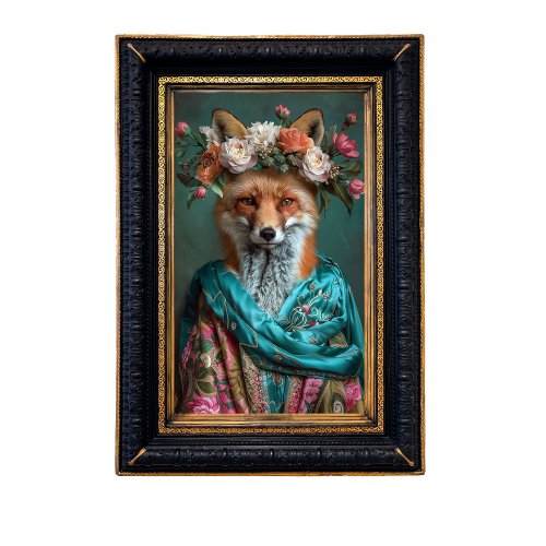 Vintage Floral Boho Queen Fox Decoupage Tissue Paper