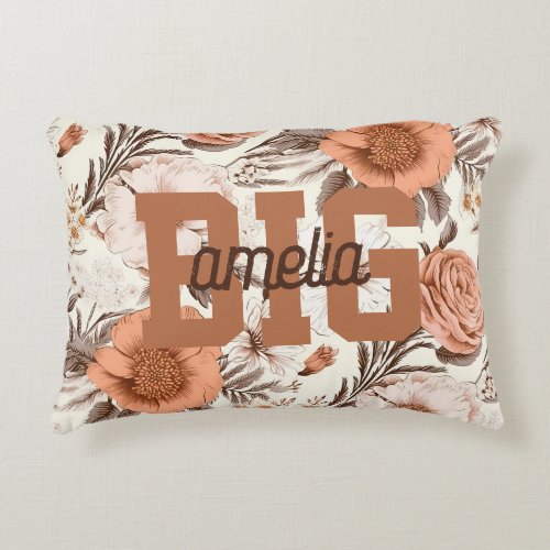 Vintage Floral Boho Wildflower Big Sorority Sister Accent Pillow