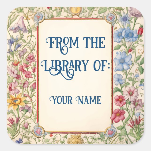 Vintage Floral Bookplate  (Front)