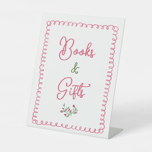 Vintage Floral Books and Gifts Table Sign