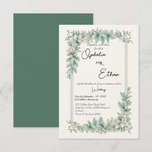 Vintage Floral Border, wedding Invitation