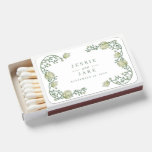 Vintage Floral Border Wedding Matchbox Favor Matchboxes