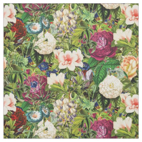 Vintage Floral Botanical Garden Pattern Fabric