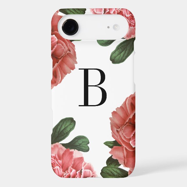 Vintage Floral Botanical | Monogram Phone Case (Back)