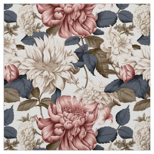 vintage floral botanical peonies pattern fabric