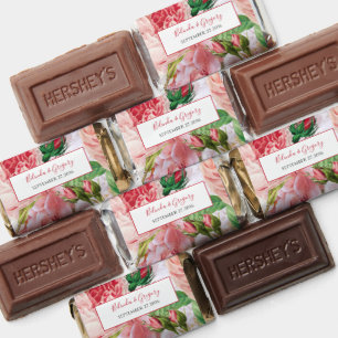 Vintage Floral & Botanical Pink Roses Wedding   Hershey's Miniatures