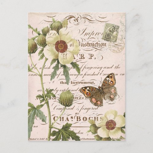 Vintage Floral Botanical postcard