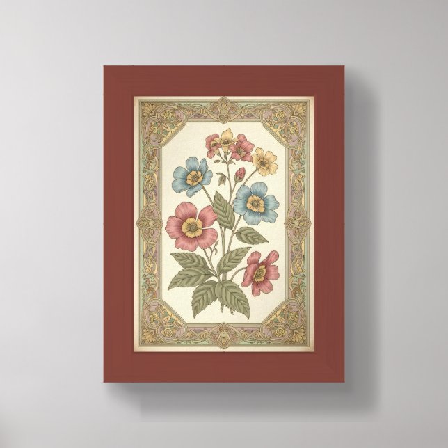Vintage Floral Botanical Poster (Framed Front)