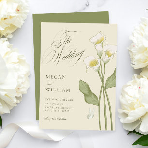 Vintage floral botanical wedding invitation