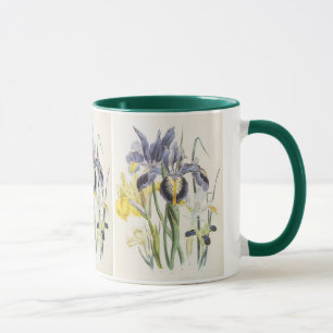 Vintage Floral Botany, Garden Iris Flowers Mug