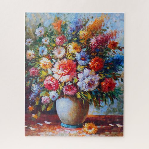 Vintage Floral Bouquet Oil Painting Jigsaw Puzzle