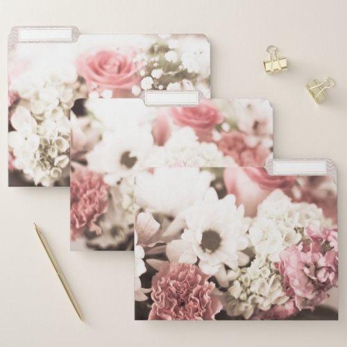 Vintage Floral Bouquet Photograph File Folder