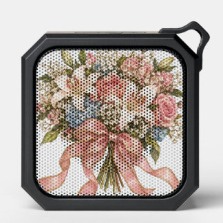 Vintage Floral Bouquet Pink Bow Bluetooth Speaker