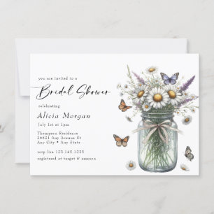 Vintage Floral Bouquet Rustic Bridal Shower Invitation