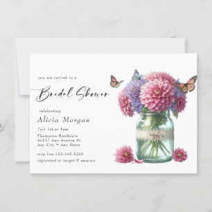 Vintage Floral Bouquet   Rustic Bridal Shower Invitation