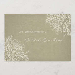 Vintage Floral Bridal Lunch Invitation Cards