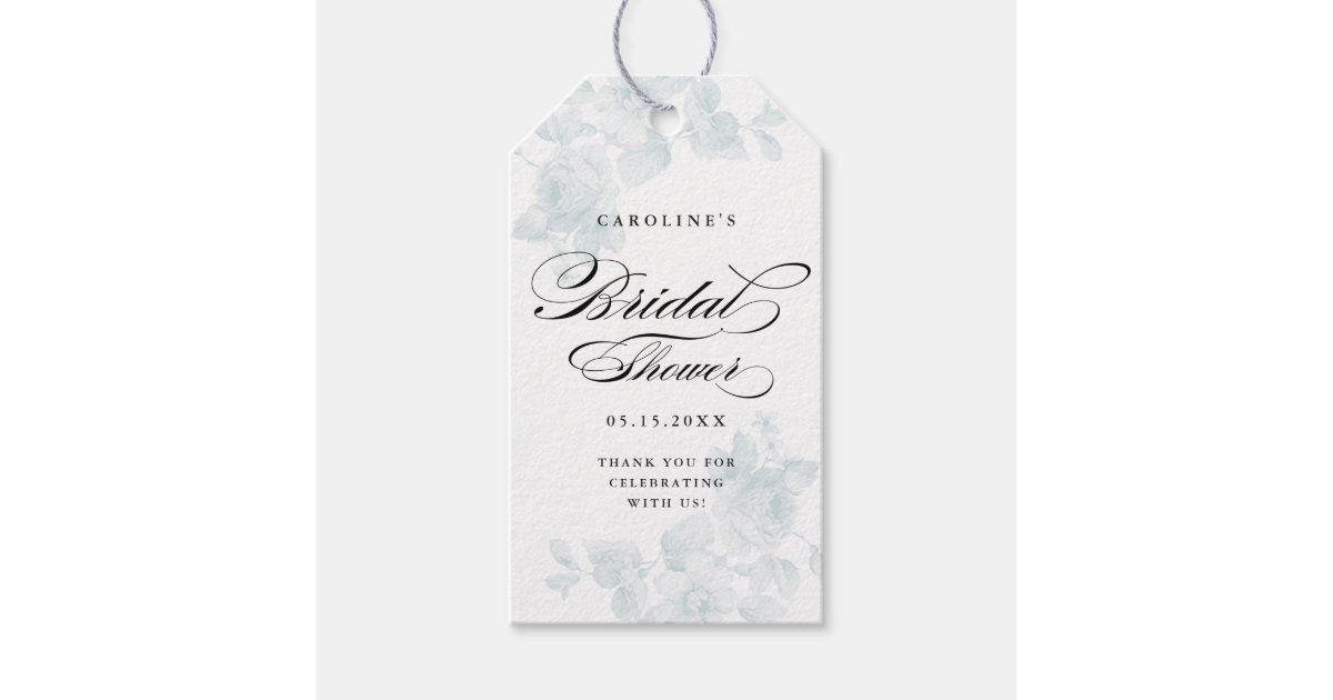Vintage floral bridal shower favor tag | gift tag | Zazzle