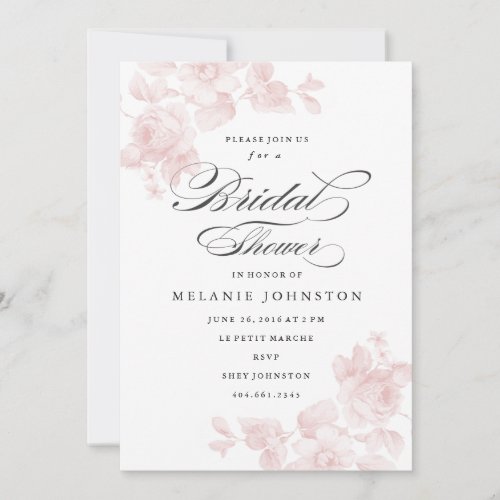 Vintage floral  Bridal Shower Invitation