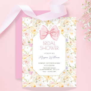Vintage floral bridal shower invitation
