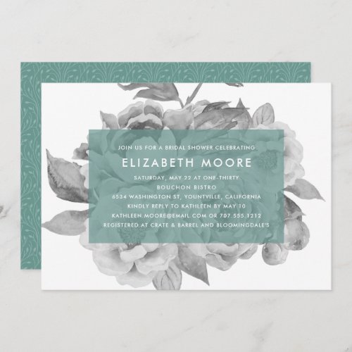 Vintage Floral Bridal Shower Invitation  Jade