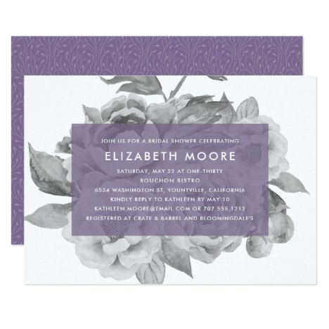 Vintage Floral Bridal Shower Invitation | Violet