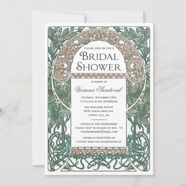 Vintage Floral Bridal Shower Invitations I (Front)