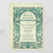 Vintage Floral Bridal Shower Invitations Turquoise (Front/Back)