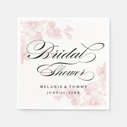 Vintage floral bridal shower napkins