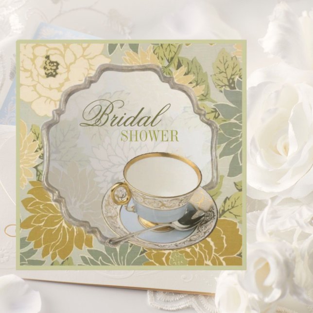 vintage floral Bridal Shower Tea Party Invitation (vintage floral Bridal Shower Tea Party Invitation)
