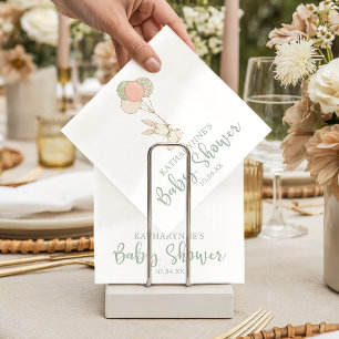 Vintage Floral Bunny Baby Shower Napkins