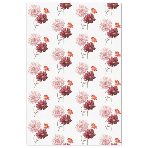 Vintage Floral Burgundy Pattern Ephemera Decoupage Tissue Paper