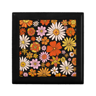 Vintage Floral Burst – Colorful Retro Flower Gift Box