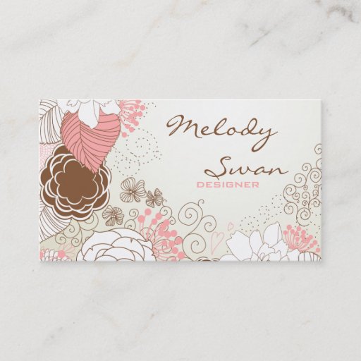 Customizable Vintage Floral Business Business Cards