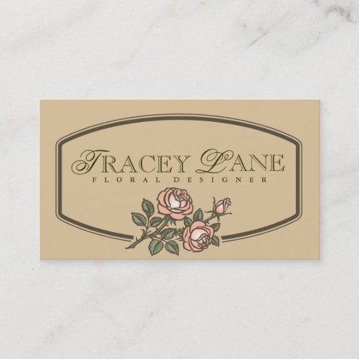 Customizable Vintage Floral Business Card