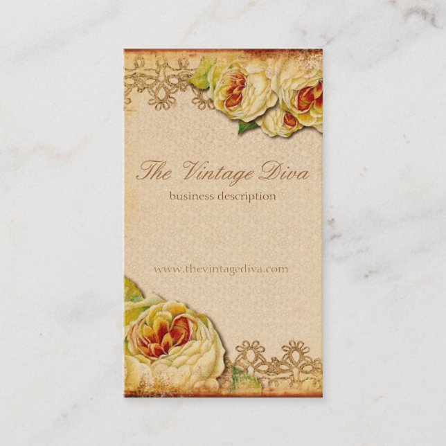 Vintage Floral Business Card (Front)