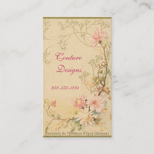 Customizable Vintage floral Business card