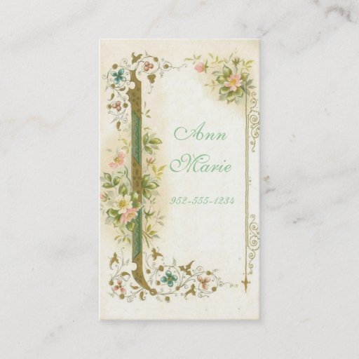 Customizable Vintage floral business card