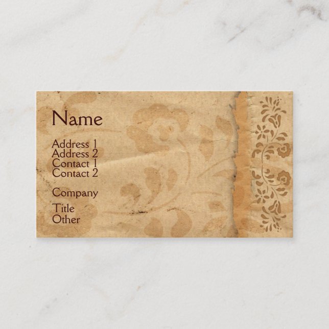 Vintage Floral Business Card (Front)