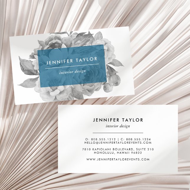 Vintage Floral Business Cards | Cerulean (Creator Uploaded)
