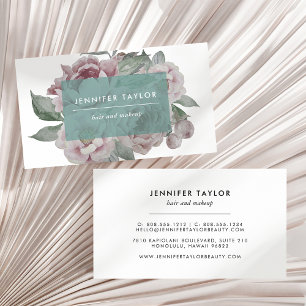Vintage Floral Business Cards   Jade